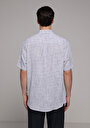 thumb-Regular Fit Shirt Neck Düz Erkek Mavi Kısa Kol Gömlek