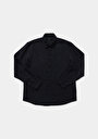 thumb-Regular Fit Shirt Neck Düz Erkek Lacivert Uzun Kol Gömlek