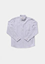 thumb-Regular Fit Shirt Neck Çizgili Erkek Lacivert Uzun Kol Gömlek