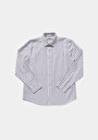 thumb-Regular Fit Shirt Neck Çizgili Erkek Yeşil Uzun Kol Gömlek