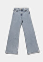 thumb-Regular Fit Yüksel Bel Geniş Paça Kadın Denim Jean Pantolon