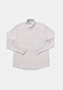 thumb-Relaxed Fit Shirt Neck Düz Erkek Beyaz Uzun Kol Gömlek