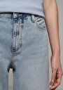 thumb-Straight Fit Orta Bel Düz Paça Kadın İndigo Jean Pantolon