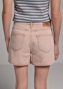 thumb-Regular Fit Orta Bel Düz Kadın Colour Denim Jean Şort