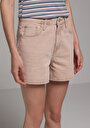 thumb-Regular Fit Orta Bel Düz Kadın Colour Denim Jean Şort