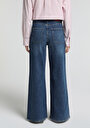 thumb-Super Wide Leg Fit   Kadın Mid İndigo Denim Jean Pantolon
