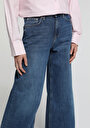 thumb-Super Wide Leg Fit   Kadın Mid İndigo Denim Jean Pantolon