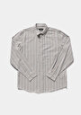 thumb-Regular Fit Shirt Neck Çizgili Erkek Mavi Uzun Kol Gömlek