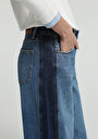 thumb-Baggy Wide Leg Fit   Kadın Dark İndigo Denim Jean Pantolon