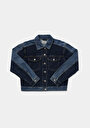 thumb-Oversize Fit Düğmeli Astarsız  Kadın Dark İndigo Denim Ceket
