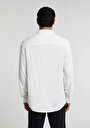 thumb-Regular Fit Shirt Neck Düz Erkek Beyaz Uzun Kol Gömlek