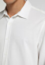 thumb-Regular Fit Shirt Neck Düz Erkek Beyaz Uzun Kol Gömlek