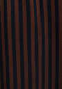 thumb-Fashion Fit Shirt Neck Çizgili Kadın Kahverengi Uzun Kol Gömlek