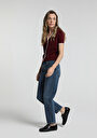 thumb-Mom Fit   Kadın Mid İndigo Denim Jean Pantolon