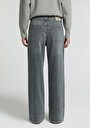 thumb-Wide Leg Fit   Kadın Green Cast Denim Jean Pantolon
