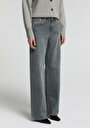 thumb-Wide Leg Fit   Kadın Green Cast Denim Jean Pantolon