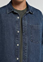 thumb-Oversize Fit   Erkek Mid İndigo Denim Shacket