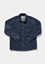 thumb-Oversize Fit   Erkek Mid İndigo Denim Shacket