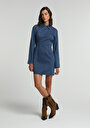 slim-fit-duz-kadin-mid-indigo-denim-uzun-kol-elbise