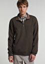 regular-fit-dik-yaka-duz-erkek-kahverengi-sweatshirt